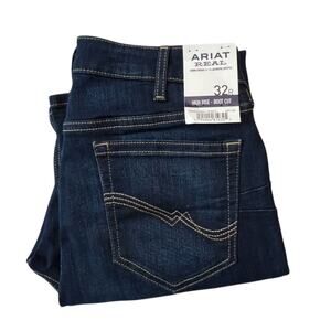 Ariat REAL Womens Jeans 32R High Rise Boot Cut Dark Wash